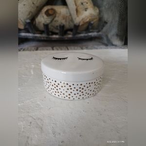 Bloomingville Polka Dot / Eyelash Jewelry / Trinket Dish w/ Lid